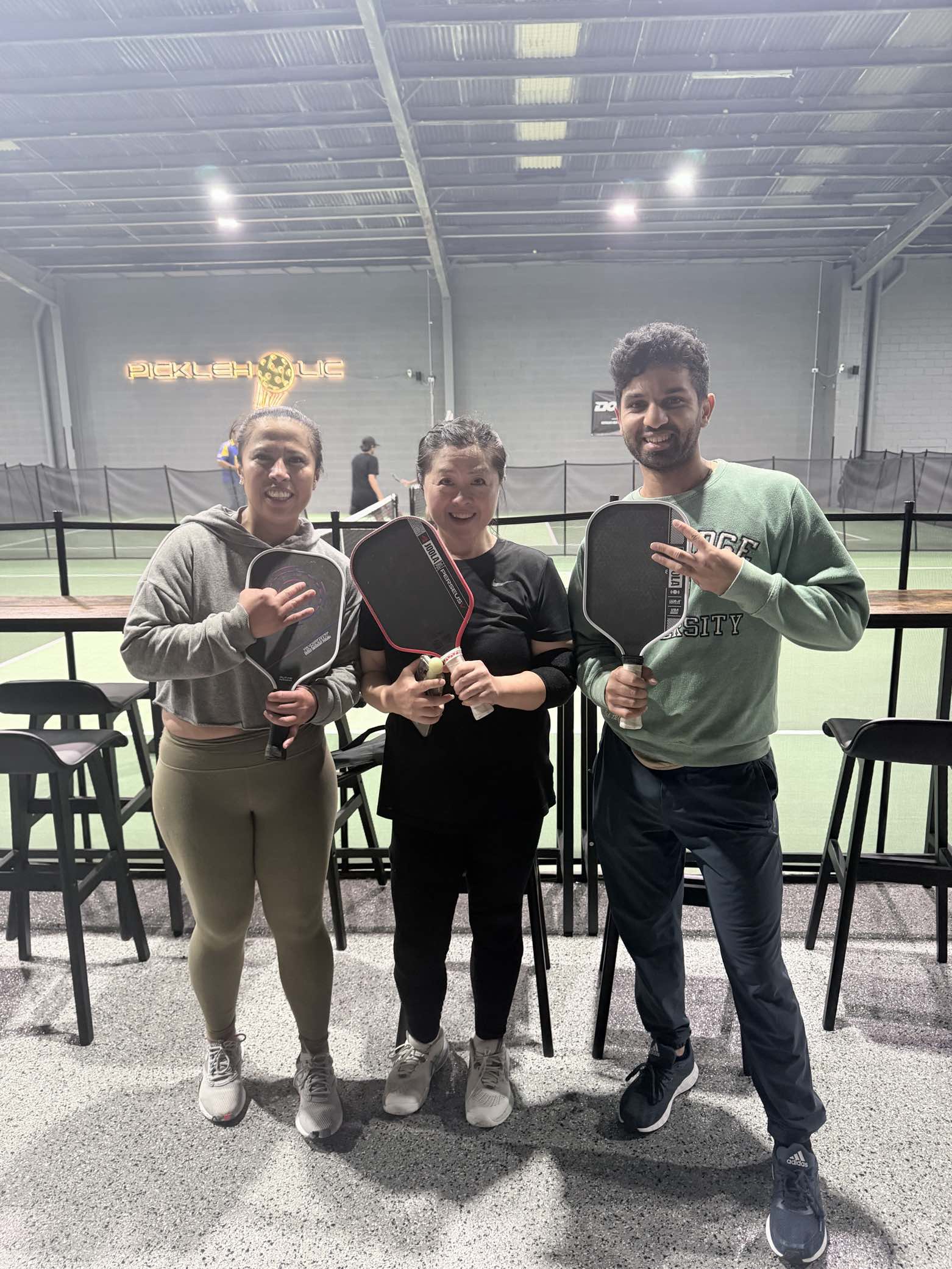 Social players under the neon sign